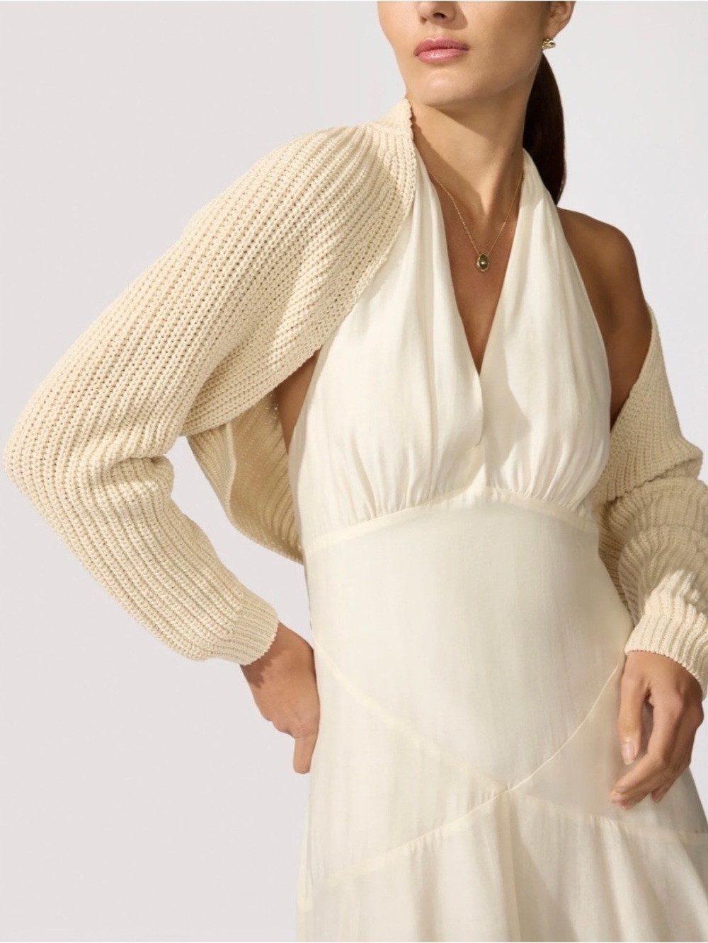 Brochu Walker Cream Knit Shrug
